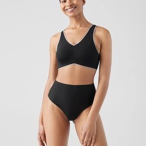 True and Co True Body High Rise Black Thong Panties 4 Pack